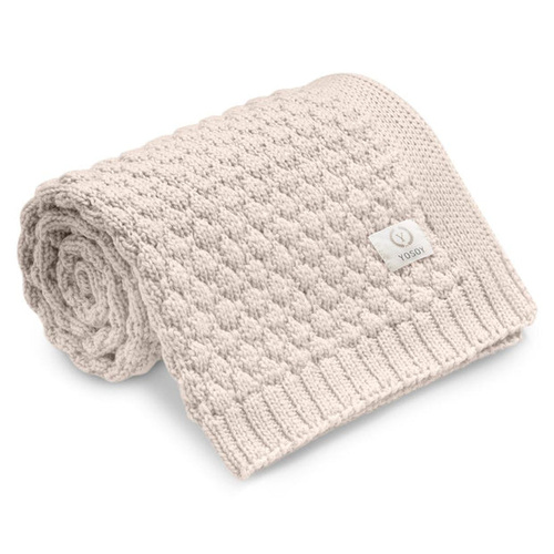 Pătură din lână Merino Bubbles Yosoy cappuccino – naturală, hipoalergenică, cu textură față-verso