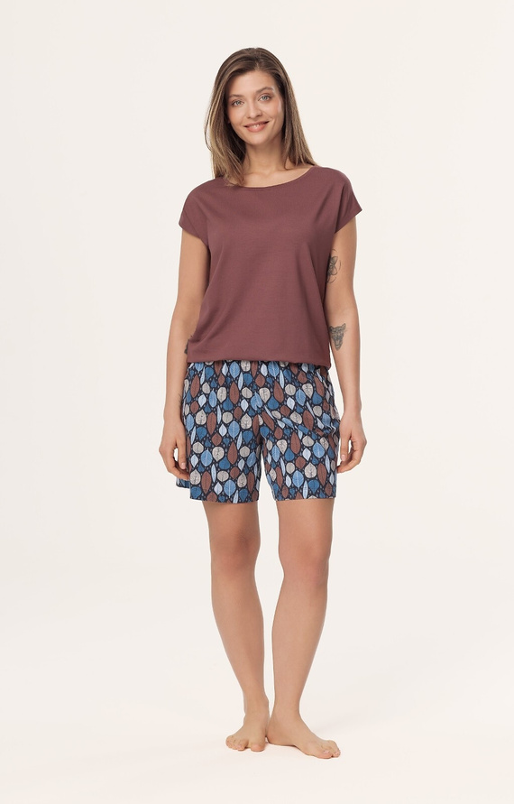 Pijama damă Matilda PI71 Mefemi by Nipplex – vâscoză, șorturi bumbac