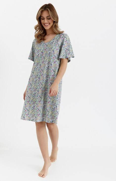 Cămașă de noapte 463 Cana - flori albastre