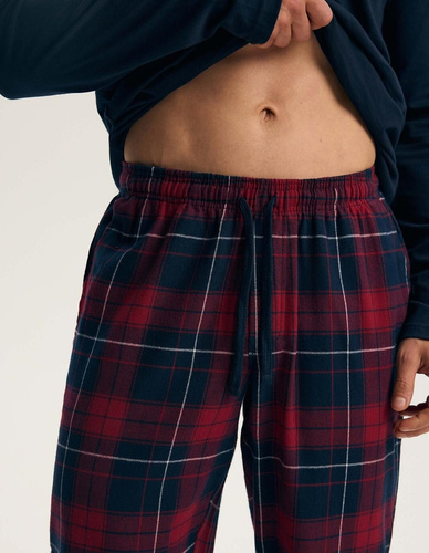 Pijamale bărbați Henderson 45455 Indigo bleumarin 100% bumbac flanel