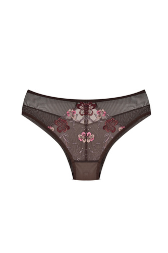 Chiloti brazilieni Mediolano 19255 maro din dantelă cu broderie florală