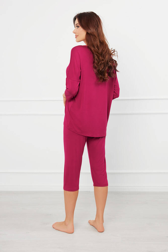 Pijama 3/4 pentru femei Natura Italian Fashion - vin