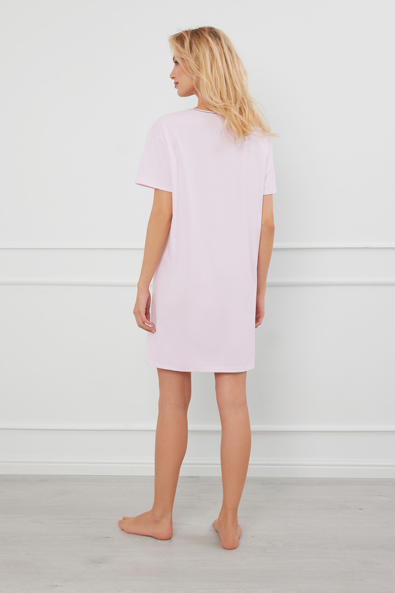 Arugia cămașă de noapte cu mânecă scurtă Italian Fashion - roz pudră