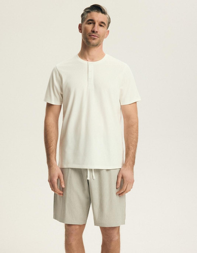 Pijama bărbați Henderson 43454 Nigri crem – 100% bumbac, set lejer