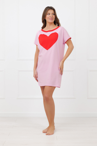 Cămașă de noapte Sabrina Italian Fashion 100% bumbac – mânecă scurtă, inimă
