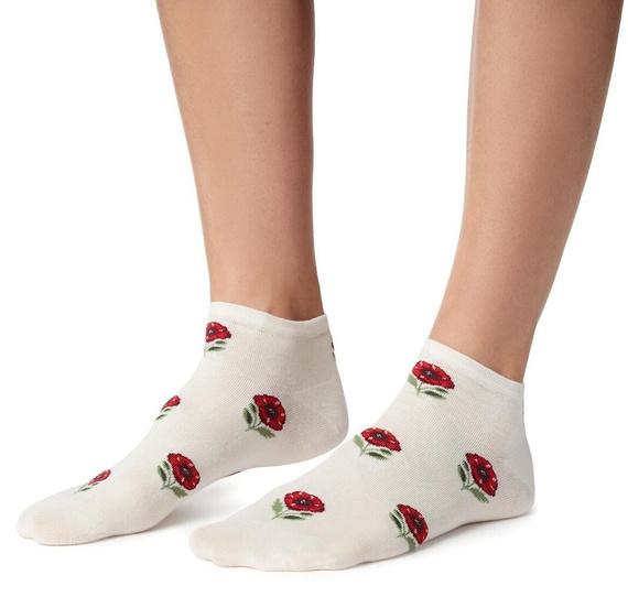 Șosete scurte damă Steven 114 Summer bumbac subțiri pentru sneakers ecru 181