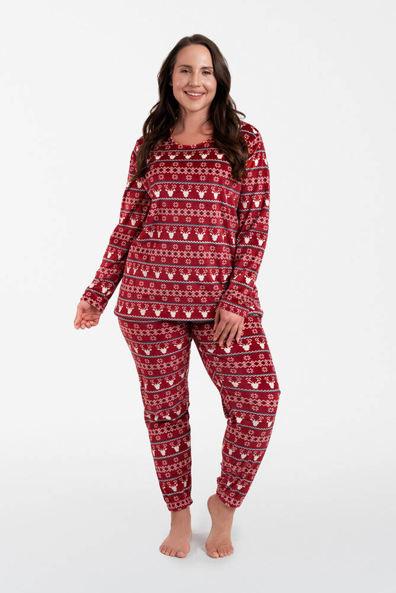 Islanda Fleece Femei Set Italian Fashion - burgundy print