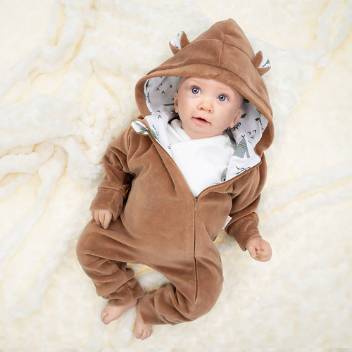 141294 Clovn din catifea cu captuseala Nicol - maro