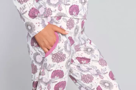 Pijama de damă cu mânecă lungă, pantaloni Lobelia Italian Fashion -
