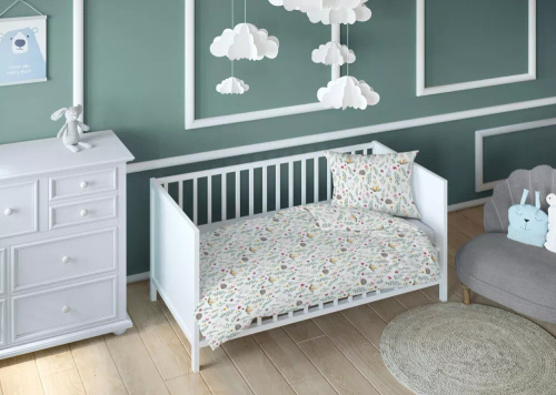 3695 A Land of Dreams Lenjerie de pat din bumbac pentru copii, animale Karo