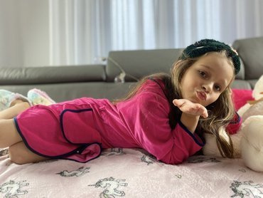 374 / 375 Desiree Halat de baie pentru copii - zmeură