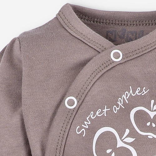 ABN-5293/CZE Body plic din bumbac organic maro Happy Apples Nini