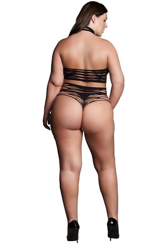 Body damă Mapale 7481 Romper Babydoll alb din dantelă cu spate decupat