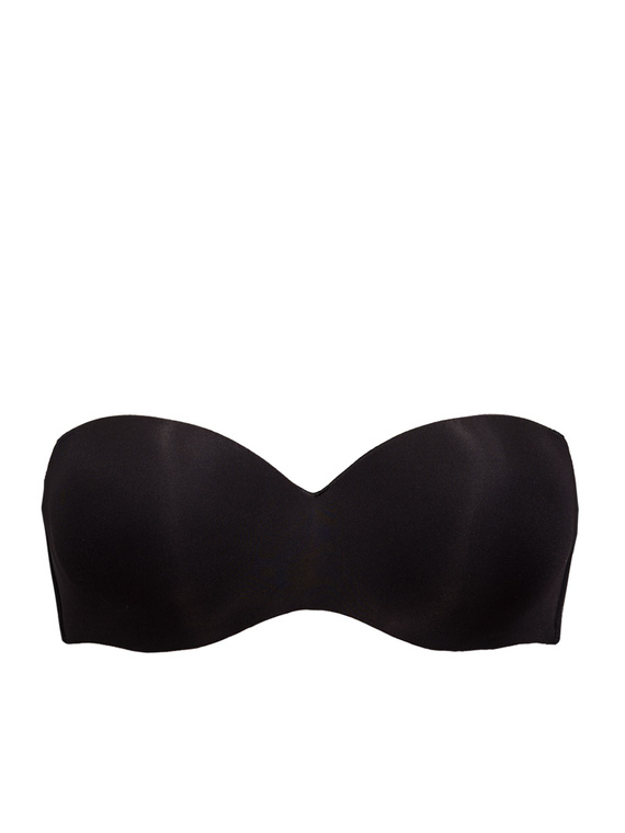 1580 Fantastic sutien push-up - bandeau, microfibra Sielei, negru