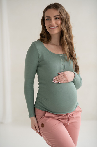 Bluză graviditate și alăptare Tummy Milk&Love vâscoză sage