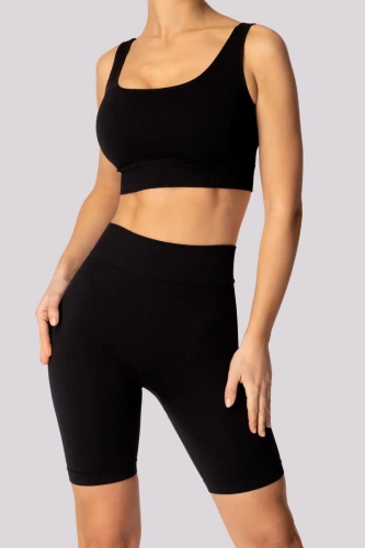 Pantaloni scurți motociclist pentru damă Mona, negri