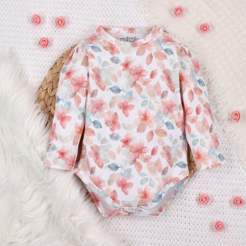 ABN-5415 Flori colorate Body din bumbac organic imprimeu Nini