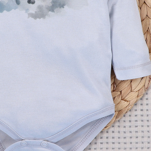 NINI ABN-5746/JSZ body pentru bebeluși 100% bambus Baby Bear Pilot cu capse