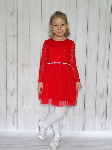 Rochie Angel II Bambarillo cu maneca lunga, rosie