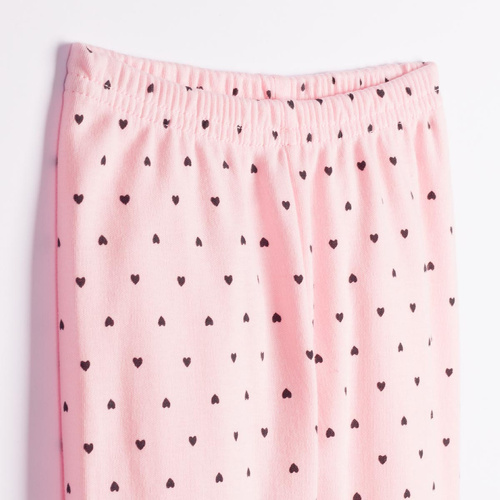 Pijamale fete Nicol Tosia 225038 bumbac lungi roz cu inimioare