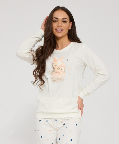 Pijamale damă Cornette 671/476 Sleeping, 100% bumbac, mânecă lungă