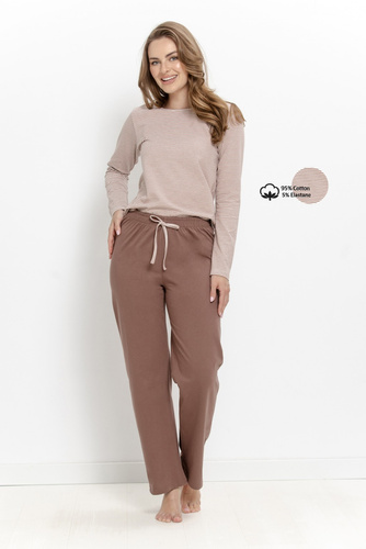 Pijamale damă Taro Norella 3642 bumbac, lungă, cu dungi, 95% bumbac