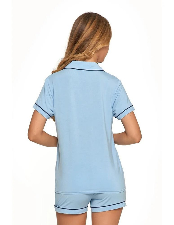 PDD4900-022 Pijama dama Moraj cu maneca scurta - albastra