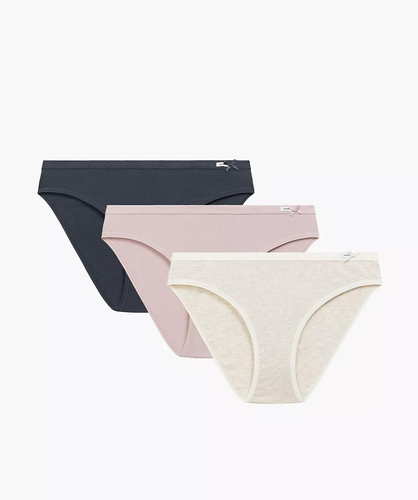 3CLP-002 Chiloți Sport Atlantic – Bumbac, Croială Clasică, Set 3 Grafit/Roz/Bej