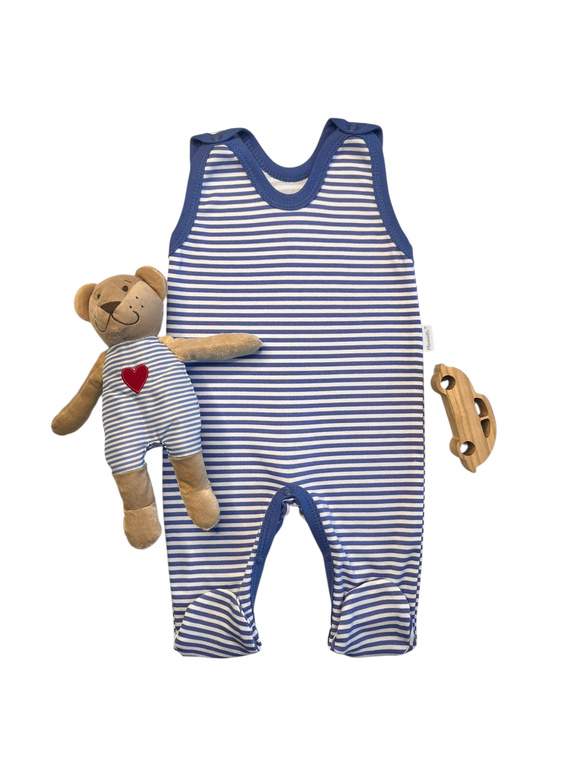 Salopete pentru bebelusi Mamatti SC13630 - bleumarin, dungi, bumbac