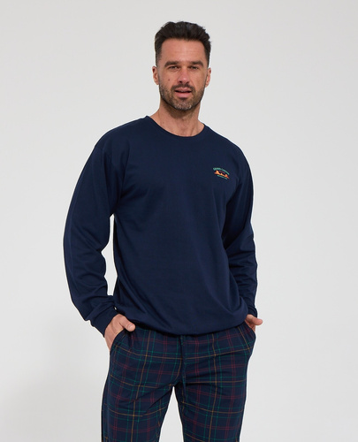 Cornette 939/330 Grand Canion Pijamale bărbați 100% bumbac bleumarin