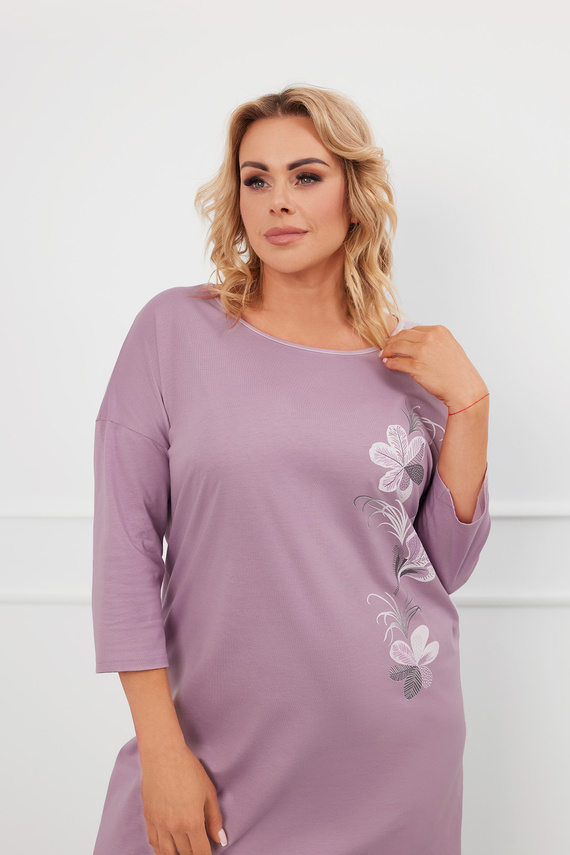 Cămașă de noapte Ibena, 3/4 mâneci Italian Fashion - heather