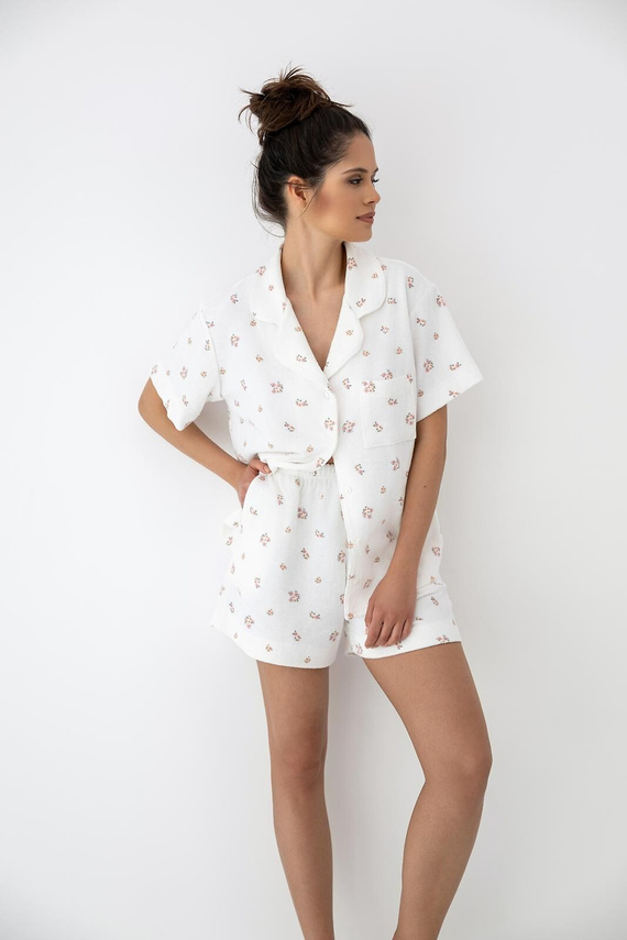 Pijama Coralie Sensis bumbac tip frotir florală comodă