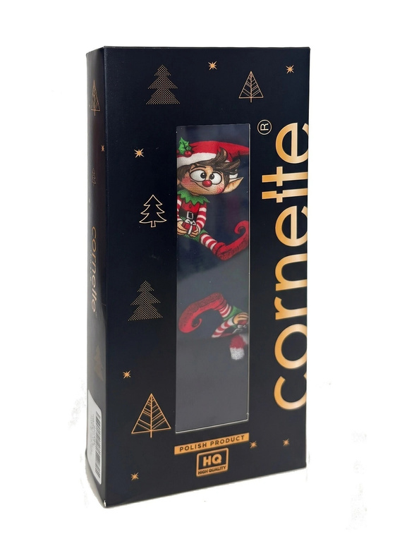 Cornette Gift 914/07 set bărbați de Crăciun boxeri și șosete bleumarin