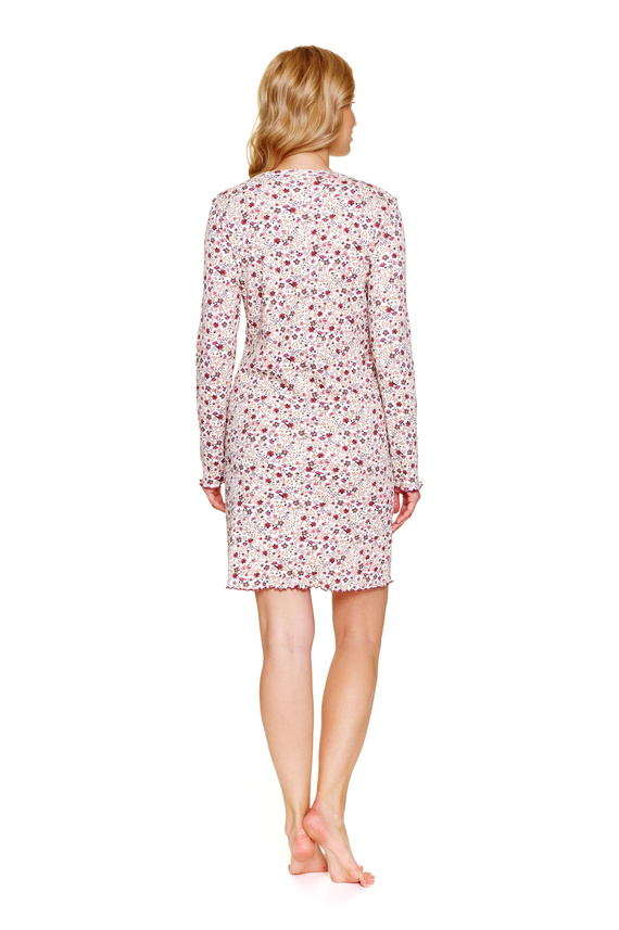 7308 Doctor Nap – Cămașă de noapte pentru maternitate și alăptare marimi mari | Bumbac cu elastan, producție poloneză - flores