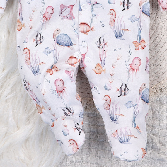 ABN-5479 Salopetă pentru bebeluși Underwater World Nini - bumbac organic, capse confortabile