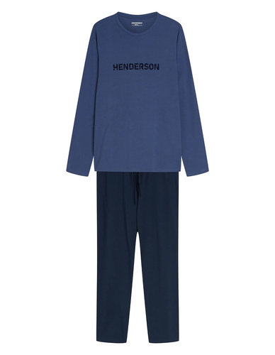 Henderson Flock 45491 Pijamale bărbați lungi Steel Blue 100% bumbac