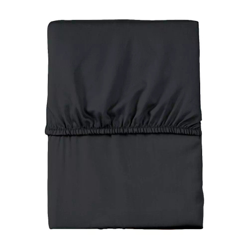 Cearșaf cu elastic din microsatin Poly Detexpol neted și practic black