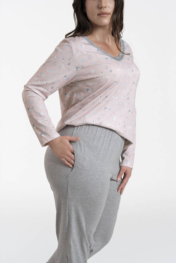 Simona Pijama cu mânecă lungă și pantaloni lungi de damă Italian Fashion - print/melange