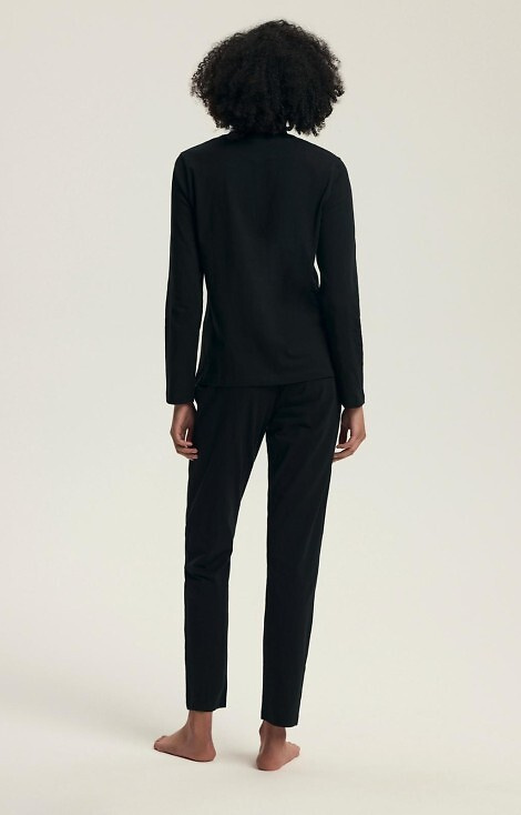 43727 Pijamale Dairoku Henderson pentru femei negre - bumbac, mâneci lungi și pantaloni