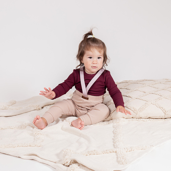 217097 Body din bumbac Alisa Nicol – visiniu, striat, maneci lungi