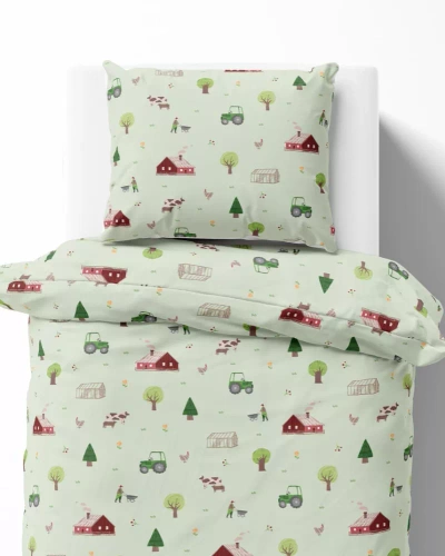 5441 A Farma Lenjerie de pat bumbac copii Detexpol menta