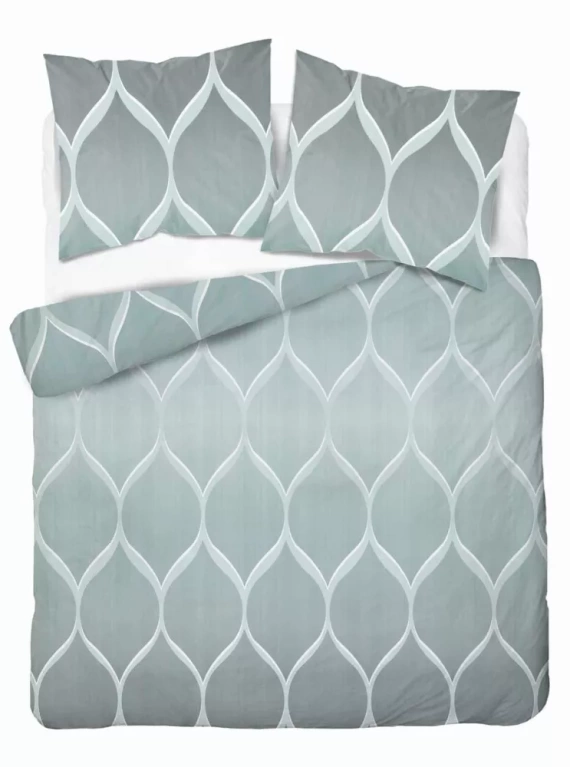 5221 A Lenjerie de pat din satin geometric Detexpol gri