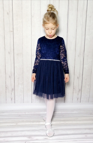 Rochie Angel II Bambarillo cu maneca lunga, bleumarin