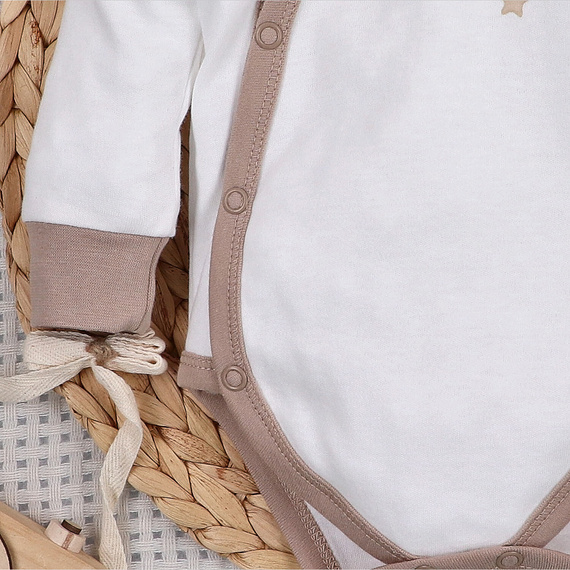 ABN-5502 Sky Journey Nini corp plic ecru | Bumbac organic pentru nou-născuți