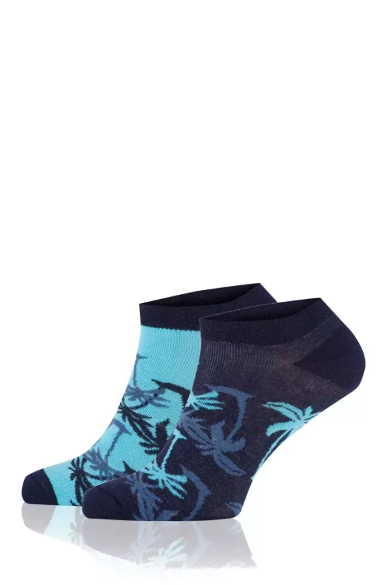 S152S Paleros Italian Fashion șosete pentru picioare - albastru marin/turcoaz