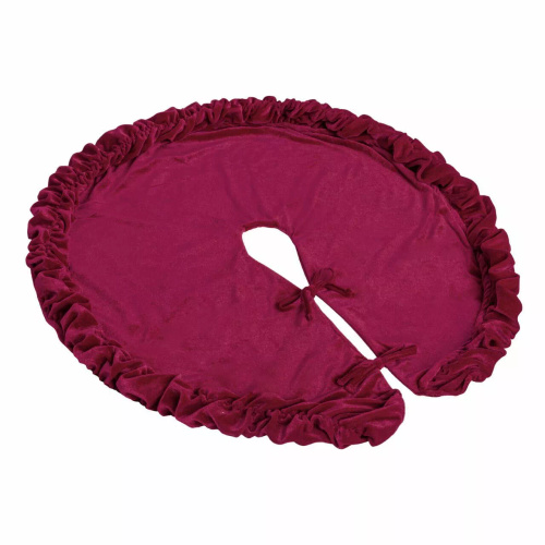 Covor de Crăciun 80 cm, catifea vișinie NL24 – o notă elegantă finală pentru decorațiunea ta de Crăciun