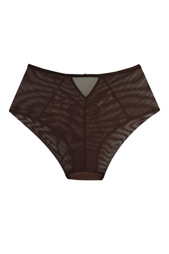 Chiloti damă Mediolano 19255 Dark Chocolate, dantelă brodată, maro
