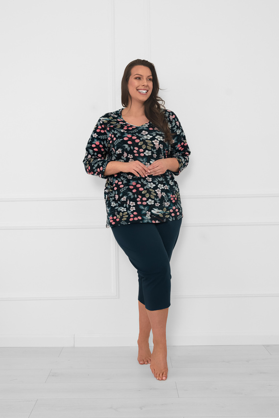 Pijama din bumbac pentru femei Lucja 3/4 mâneci și pantaloni Italian Fashion  