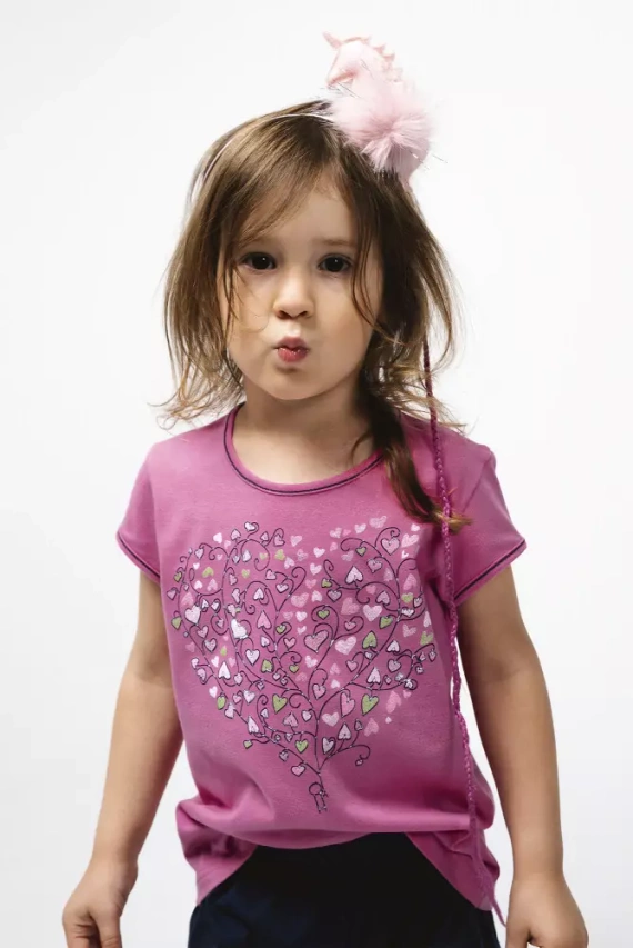 Ontega Pijama pentru fete Italian Fashion - amarant/ albastru închis