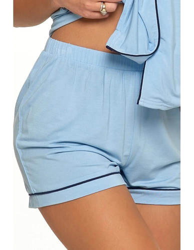 PDD4900-022 Pijama dama Moraj cu maneca scurta - albastra